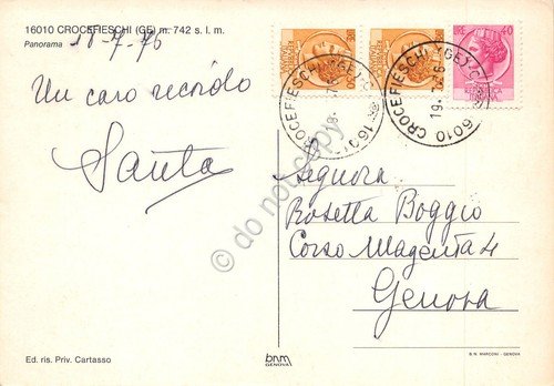 Cartolina Crocefieschi panorama 1976