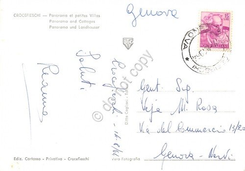 Cartolina Crocefieschi panorama e villini 1964 colorata | Immagine Gallery 2