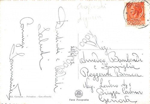 Cartolina Crocefieschi una strada animata 1957 | Immagine Gallery 2