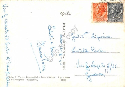 Cartolina Crocetta d'Orero e Costa d'Orero panorama strada case 1960