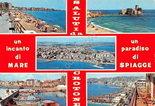 Cartolina Crotone 5 vedute spiaggia (Catanzaro) | Immagine principale