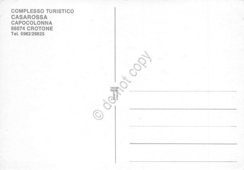 Cartolina Crotone Casarossa Capocolonna complesso turistico | Immagine Gallery 2