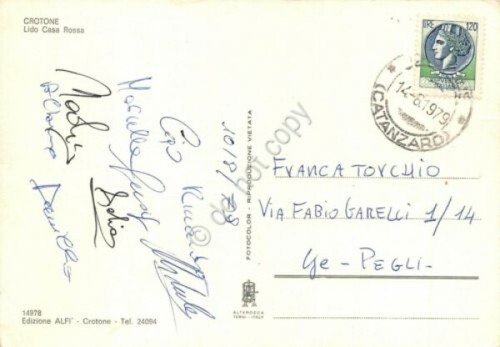 Cartolina Crotone Lido Casa Rossa 1979