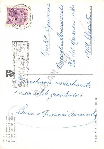 Cartolina Cuneo Corso Giolitti auto 1962