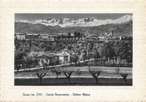 Cartolina Cuneo Panorama parziale catena delle Alpi