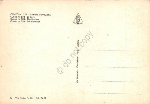 Cartolina Cuneo Stazione Ferroviaria