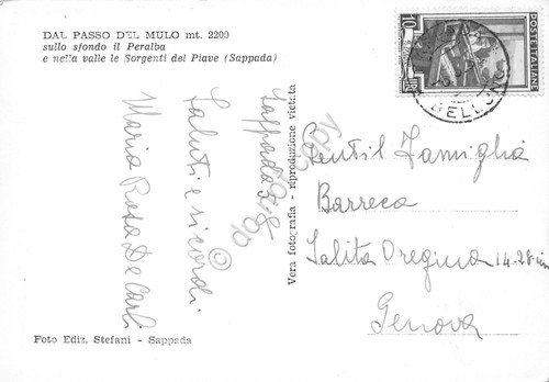 Cartolina dal Passo del Mulo sullo sfondo Peralba e Sorgenti …