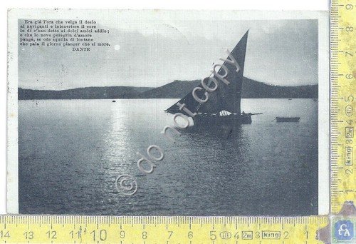 Cartolina Dante - Canto VIII - Vela - 1915 | Immagine principale