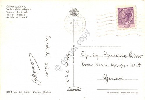 Cartolina Deiva Marina spiaggia dall'alto 1972 (Imperia) | Immagine Gallery 2