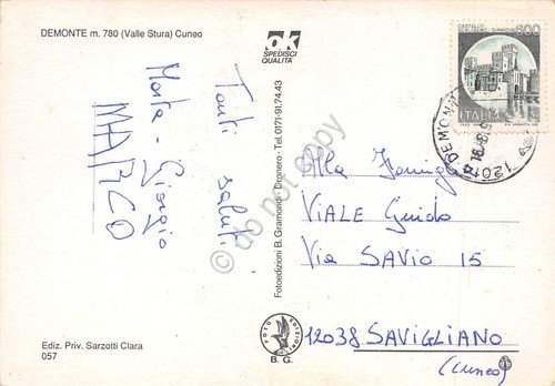 Cartolina Demonte Valle Stura 4 vedute grinza (Cuneo) | Immagine Gallery 2