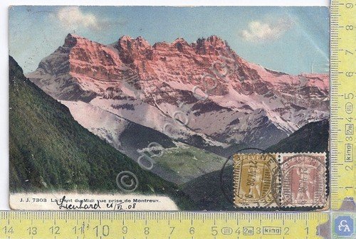 Cartolina Dent du Midi - Montreaux - Vg Suisse Congo … | Immagine principale