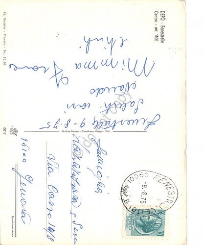 Cartolina Depò Fenestrelle centro 1975 insegna tabacchi animata | Immagine Gallery 2