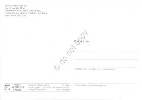 Cartolina Der erwartete Brief Timbro filatelico 1988 | Immagine Gallery 2