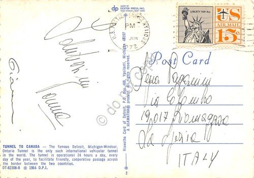 Cartolina Detroit Michigan Windsor Ontario Tunnel 1972 | Immagine Gallery 2