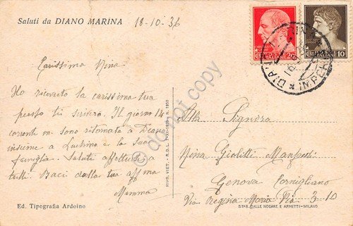 Cartolina Diano Corso XX Settembre 1936 | Immagine Gallery 2