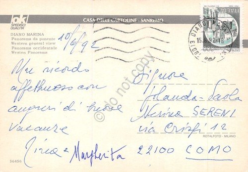 Cartolina Diano Marina panorama da ponente 1992 | Immagine Gallery 2