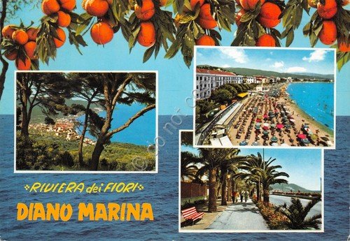 Cartolina Diano Marina vedute 1968 (Savona)