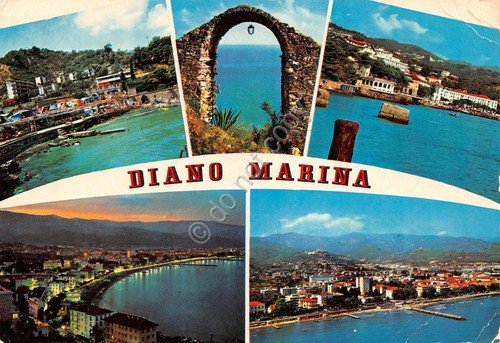 Cartolina Diano Marina vedute 1972 (Savona)