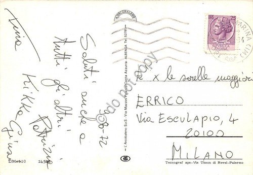 Cartolina Diano Marina vedute varie 1972 (Imperia)