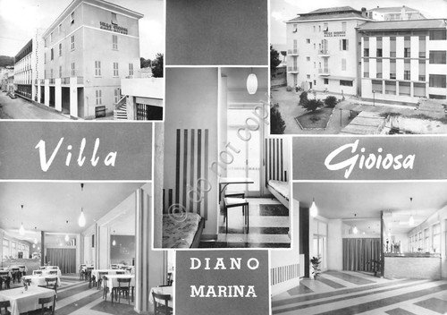 Cartolina Diano Marina Villa Gioiosa 5 vedute 1962 (Imperia)
