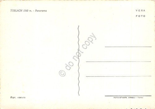 Cartolina Dobbiaco panorama paese colorata fieno