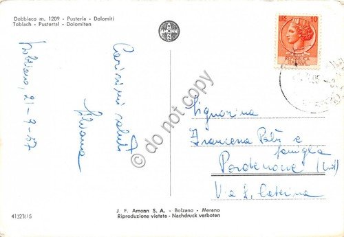 Cartolina Dobbiaco Pusteria Dolomiti panorama 1957 | Immagine Gallery 2