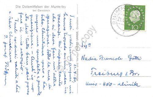 Cartolina Dolomitfelsen der Munterley 1960 | Immagine Gallery 2