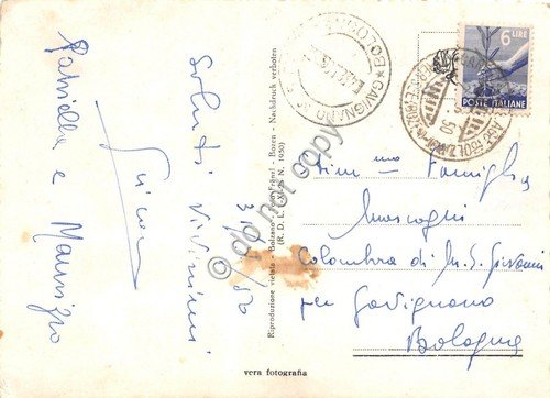 Cartolina Dolomiti Albergo Passo di Carezza verso Croda Rossa 1950