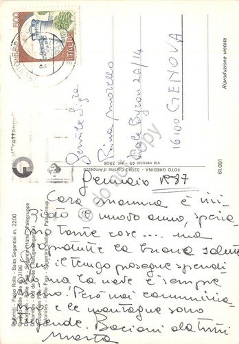 Cartolina Dolomiti Baita Segantini Passo Rolle 1987 (Trento) | Immagine Gallery 2