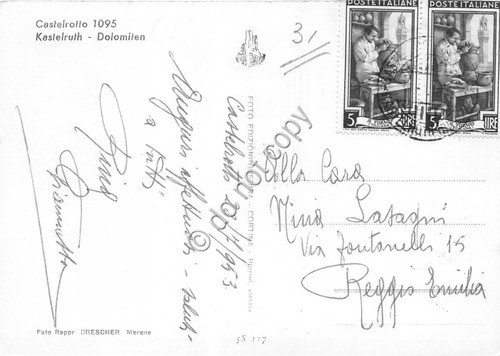 Cartolina Dolomiti Castelrotto Foto Ghedina 1953