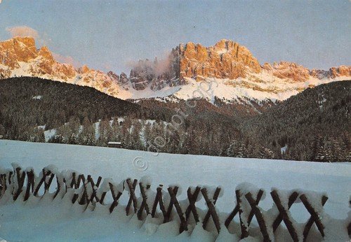 Cartolina Dolomiti Catinaccio da San Cipriano 1988 | Immagine principale