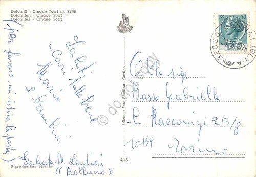 Cartolina Dolomiti Cinque Torri 1975 | Immagine Gallery 2