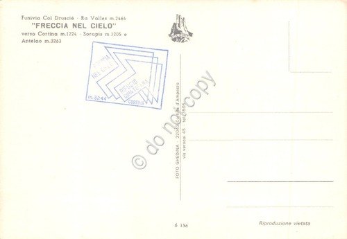 Cartolina Dolomiti Cortina Funivia Col Drusciè Ra Valles Freccia nel … | Immagine Gallery 2