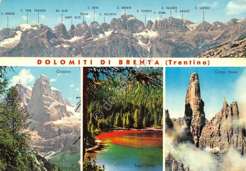 Cartolina Dolomiti d Brenta vedute cime con nomi 1970 (Trento) | Immagine principale