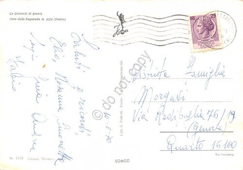 Cartolina Dolomiti d Brenta vedute cime con nomi 1970 (Trento) | Immagine Gallery 2