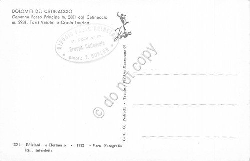 Cartolina Dolomiti del Catinaccio Capanna Passo Principe (Trento) | Immagine Gallery 2