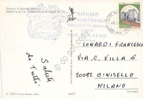 Cartolina Dolomiti di Brenta Brenta Alta Campanile Basso e Alto … | Immagine Gallery 2