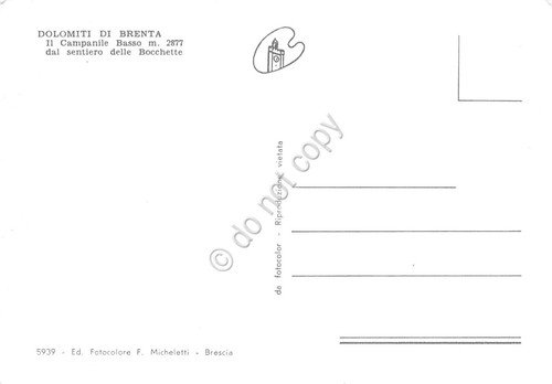 Cartolina Dolomiti di Brenta Campanile Basso sentiero delle Bocchette scalatori | Immagine Gallery 2
