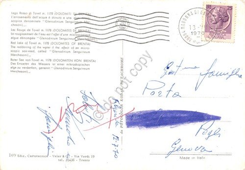 Cartolina Dolomiti di Brenta Lago Rosso di Tovel 1970 animata … | Immagine Gallery 2