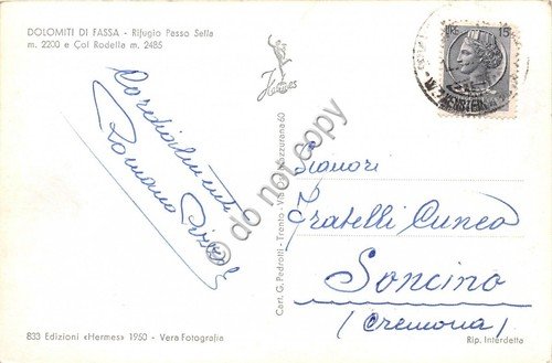 Cartolina Dolomiti di Fassa Rifugio Passo Sella Col Rodella | Immagine Gallery 2