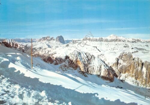 Cartolina Dolomiti Ghiacciaio Marmolada timbro rifugio Serauta Timbro Risparmio