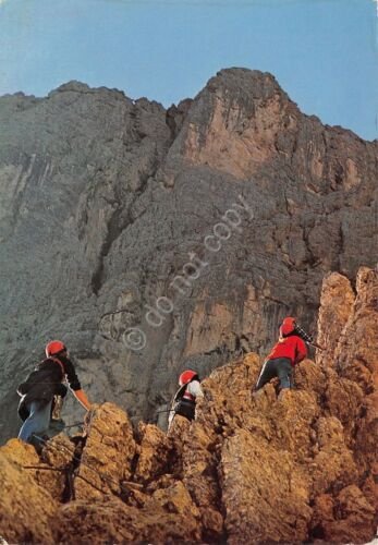 Cartolina Dolomiti Gruppo Sella Via Ferrata Brigata Tridentina Pisciadù animata