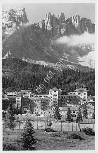 Cartolina Dolomiti Hotel Carezza al Lago verso Latemar 1948