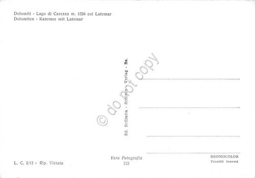 Cartolina Dolomiti Lago di Carezza con Latemar riflessi nel lago … | Immagine Gallery 2
