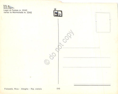 Cartolina Dolomiti Lago di Fedaia verso la Marmolada case monti | Immagine Gallery 2