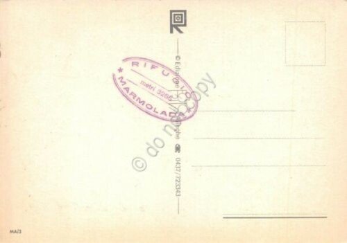 Cartolina Dolomiti Marmolada mappa con piste di sci Timbro rifugio …