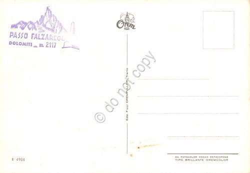 Cartolina Dolomiti Passo Falzarego vedute varie funivia timbro al retro | Immagine Gallery 2