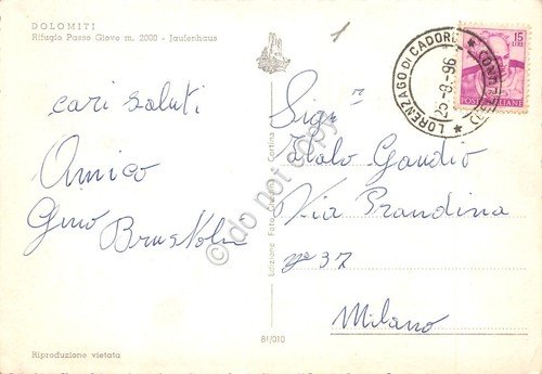 Cartolina Dolomiti Passo Giovo case 1996 | Immagine Gallery 2