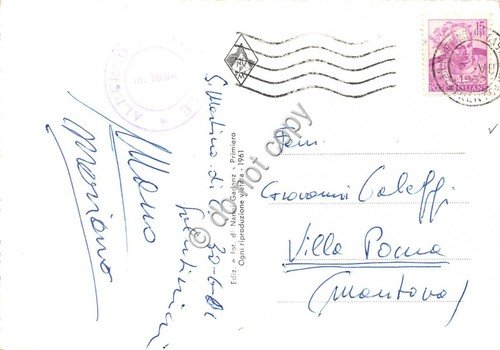 Cartolina Dolomiti Passo Rolle Albergo 1962