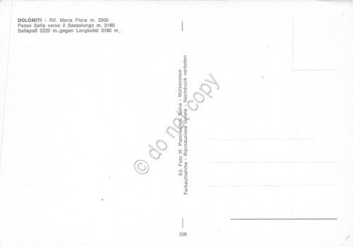 Cartolina Dolomiti Rifugio Maria Flora Passo Sella (Trento) | Immagine Gallery 2